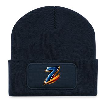 Numéro 7 Joueur de football Speed - Beanie recyclé à patch - bleu marine - Devant