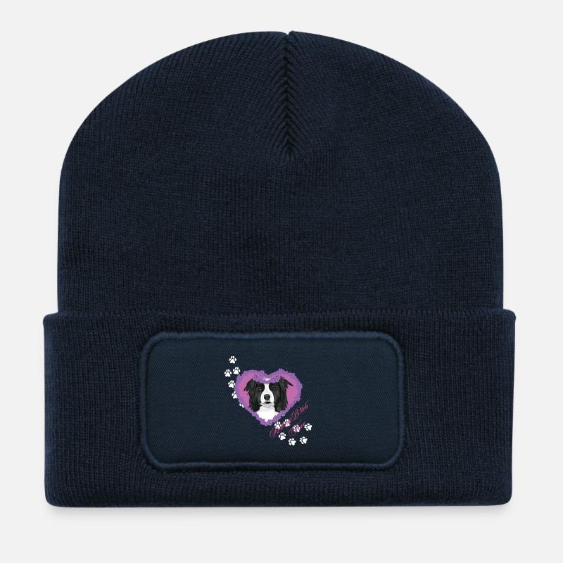 Ruhende B!tch Face Border Collie - Recycelte Patch Beanie - French Navy