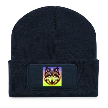 Wolf - Recycled Patch Beanie - french navy - Front