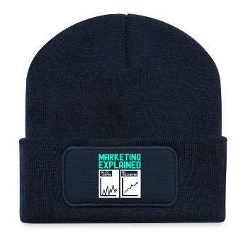 Responsable marketing - Beanie recyclé à patch - bleu marine - Devant