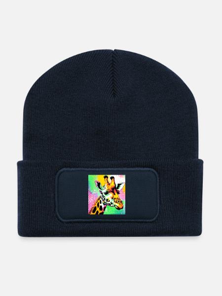 girafe - Beanie recyclé à patch - bleu marine