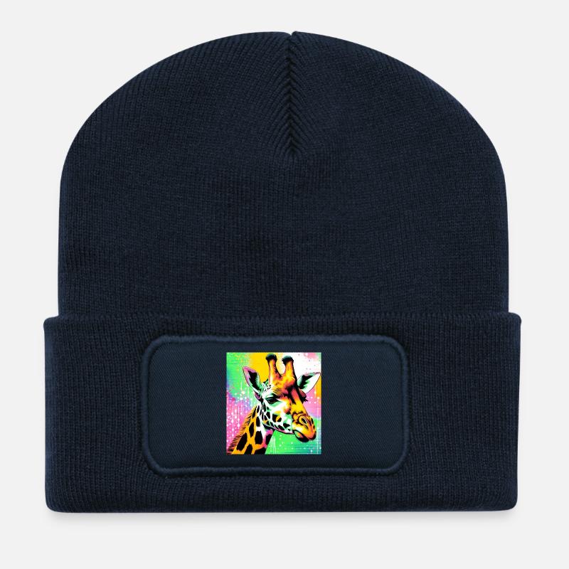 giraffe - Recycled Patch Beanie - french navy