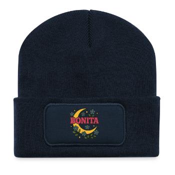 Bonita Moon Floral Retro Tee - Recycled Patch Beanie - french navy - Front