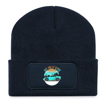 My First Wife - Beanie recyclé à patch - bleu marine - Devant