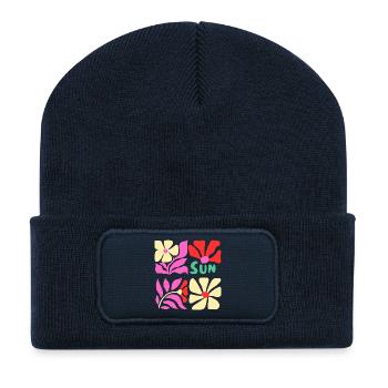 Sonnenblumen Power Floral Sun surfen aloha - Recycelte Patch Beanie - French Navy - Vorne