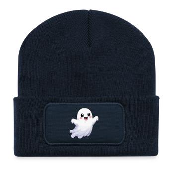 Divertissement de la bande dessinée de fantômes - Beanie recyclé à patch - bleu marine - Devant