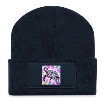 turtle - Recycled Patch Beanie - french navy - Front