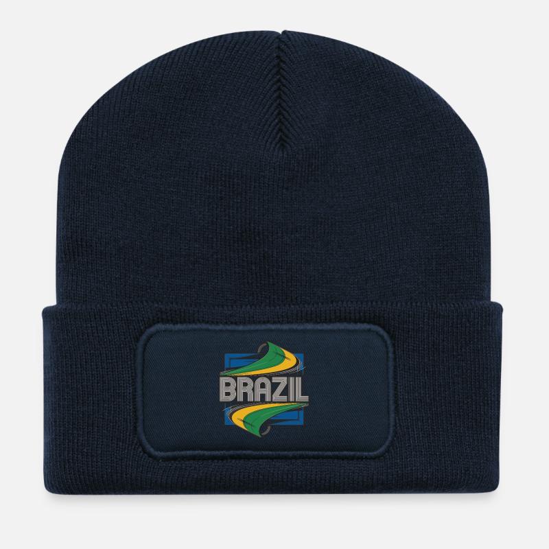 Brésil - Beanie recyclé à patch - bleu marine