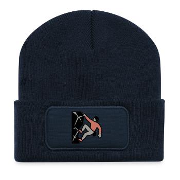 Climbers Rock Face Climbing Alpinism - Recycled Patch Beanie - french navy - Front
