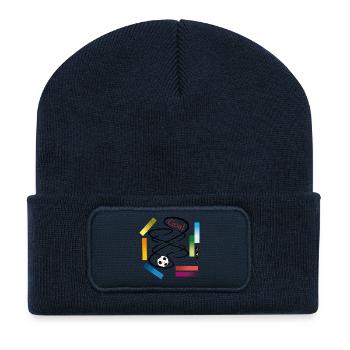 But de football - Beanie recyclé à patch - bleu marine - Devant