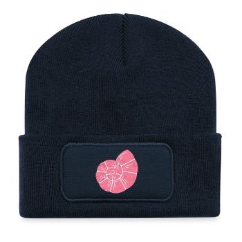 Pink Shell Spiral - Recycled Patch Beanie - french navy - Front