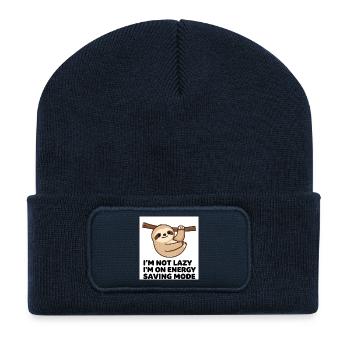 Lazy sloth in power saving mode - Recycled Patch Beanie - french navy - Front