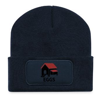 Chicken Coop Eggs Badge - Recycled Patch Beanie - french navy - Front