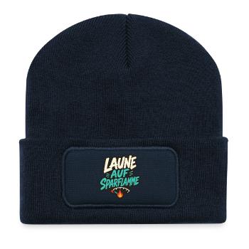 LAUNE AUF SPARFLAMME - Recycelte Patch Beanie - French Navy - Vorne