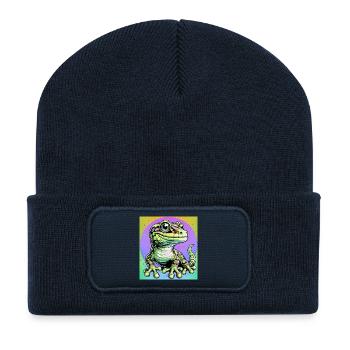 Gecko - Recycelte Patch Beanie - French Navy - Vorne