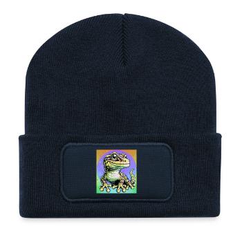 Gecko - Recycelte Patch Beanie - French Navy - Vorne