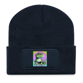 Gecko - Recycelte Patch Beanie - French Navy - Vorne