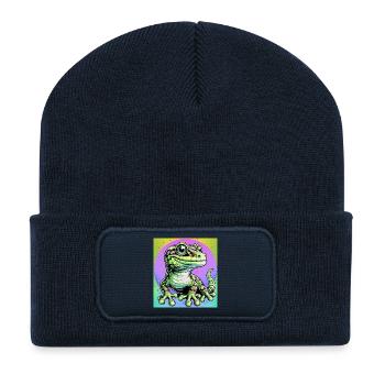 Gecko - Recycelte Patch Beanie - French Navy - Vorne