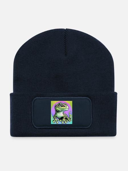 Gecko - Recycelte Patch Beanie - French Navy