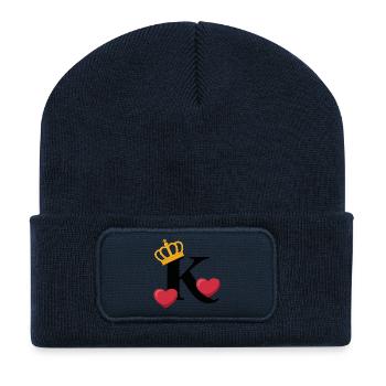 King of Hearts - Recycled Patch Beanie - french navy - Front