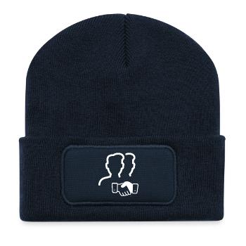Twin Silhouettes Handshake Logo - Recycled Patch Beanie - french navy - Front