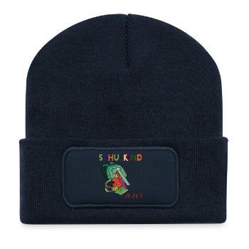 Schulkind 2026: - Recycelte Patch Beanie - French Navy - Vorne