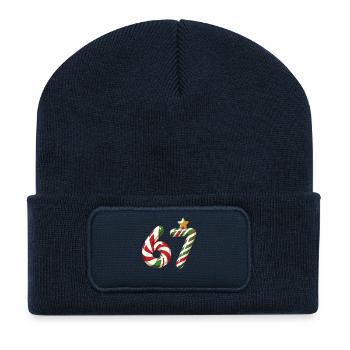 Candy Cane 67 meme  - Recycled Patch Beanie - french navy - Front