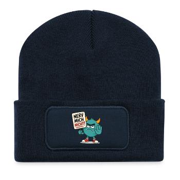 Nerv mich nicht Monster - Recycelte Patch Beanie - French Navy - Vorne