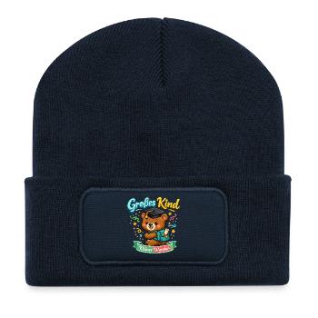 Kleines Wunder Bär Abschluss - Recycelte Patch Beanie - French Navy - Vorne