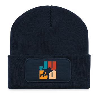 Judo Silhouette Retro Vintage Martial Arts - Recycled Patch Beanie - french navy - Front