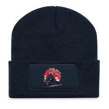  Waschbären-Kendo Karate Judo Akido Martial Arts - Recycelte Patch Beanie - French Navy - Vorne