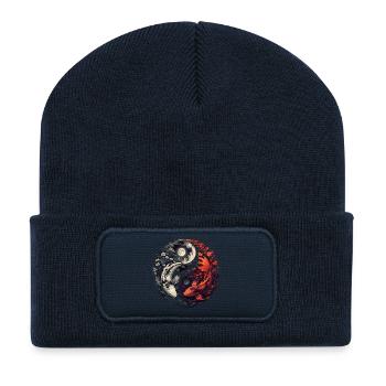  Koi Fische Kois-Karpfen Yin-Yang Koi Garten-Teich - Recycelte Patch Beanie - French Navy - Vorne