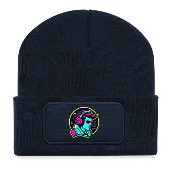 Gamer - Recycelte Patch Beanie - French Navy - Vorne