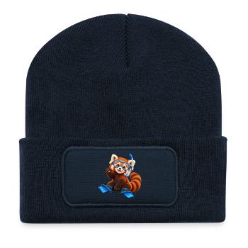 Tauchender Red Panda - Recycelte Patch Beanie - French Navy - Vorne