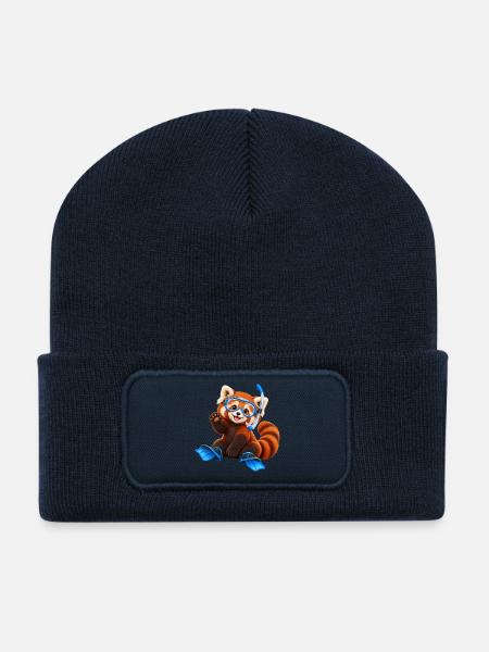 Tauchender Red Panda - Recycelte Patch Beanie - French Navy