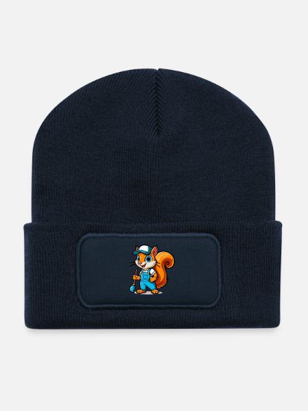 Eichhoernchen Maler - Recycelte Patch Beanie - French Navy