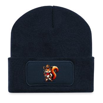 Cowboy Squirrel - Recycled Patch Beanie - french navy - Front