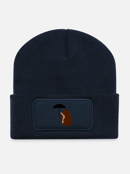 Igel mit Schirm - Recycelte Patch Beanie - French Navy