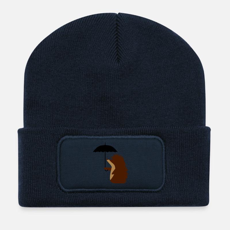 Igel mit Schirm - Recycelte Patch Beanie - French Navy