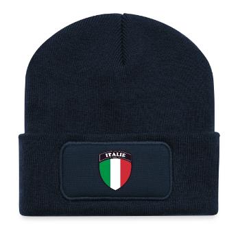 italie blason - Beanie recyclé à patch - bleu marine - Devant