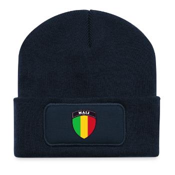 mali_blanc - Beanie recyclé à patch - bleu marine - Devant