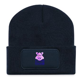 Tout est bon dans le... - Beanie recyclé à patch - bleu marine - Devant