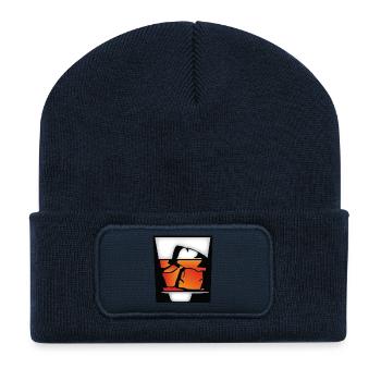 Tumbler Of Whiskey And Ice Cubes - Recycled Patch Beanie - french navy - Front