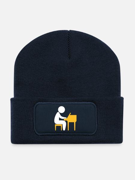 A Jazz Musician Plays On The Piano - Recycled Patch Beanie - french navy
