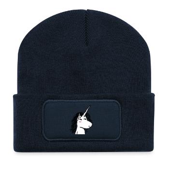 Unicorn Kaede - Beanie recyclé à patch - bleu marine - Devant