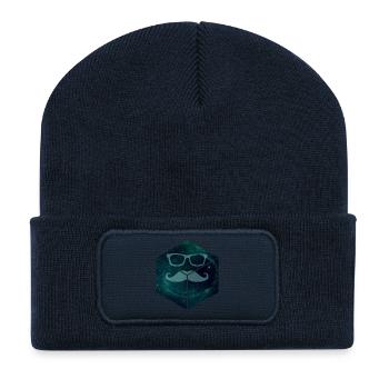 Mustache in Space - Recycelte Patch Beanie - French Navy - Vorne