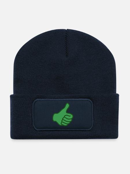 pouce vert - Beanie recyclé à patch - bleu marine