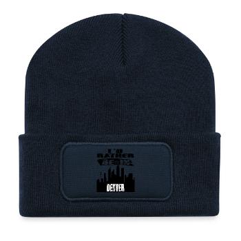 Gift Id rather be in Denver - Recycled Patch Beanie - french navy - Front