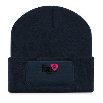 Diese Frau liebt ihren Hund Malinois - Recycelte Patch Beanie - French Navy - Vorne