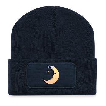 Gute Nacht Mond - Recycelte Patch Beanie - French Navy - Vorne